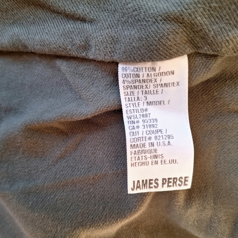 James Perse utility anorak parka full zip olive green cotton twill Size 3 Large - Picture 7 of 7